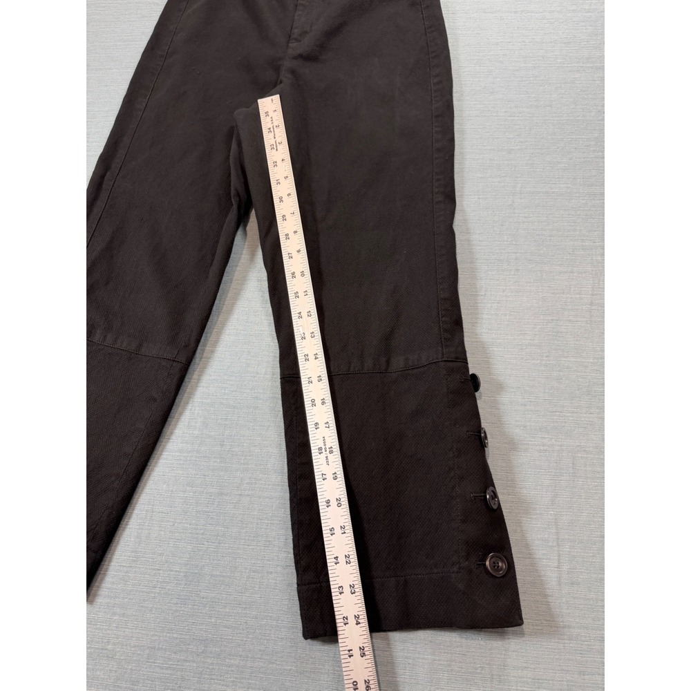 Nine West Brown Textured Cropped Pants Button Cuff Size 6 Stretch Trousers - Picture 5 of 12